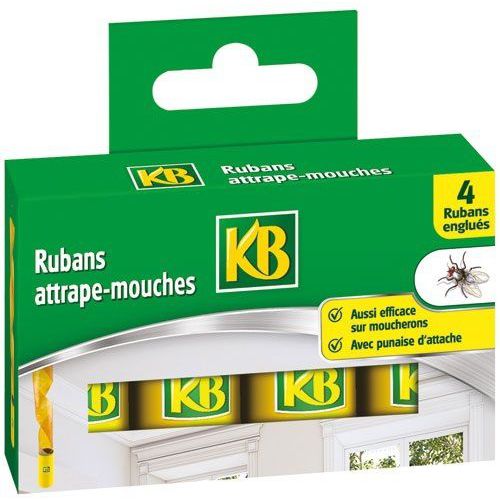 Ruban attrape-mouches - Boîte de 4 - Kb Ruban attrape-mouches - Boîte de 4 - Kb